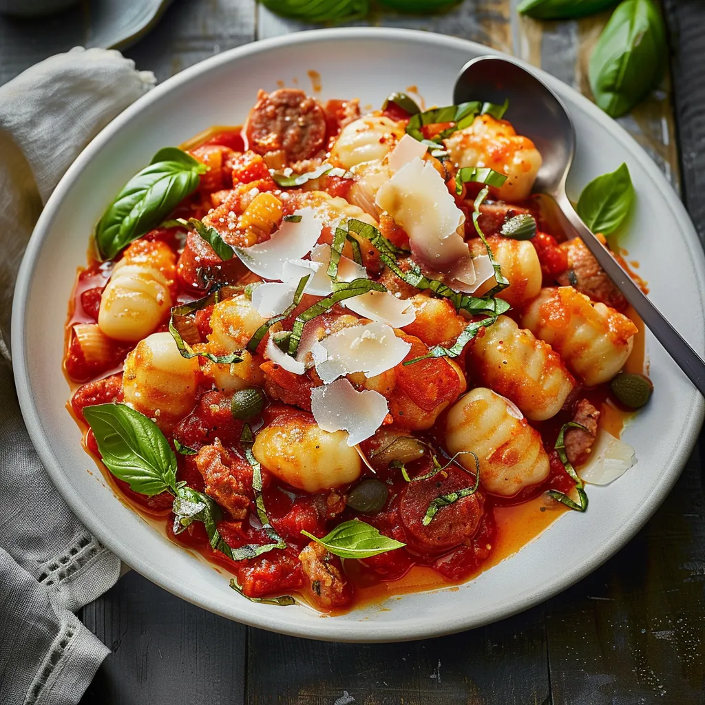 Gnocchis tomate et saucisse