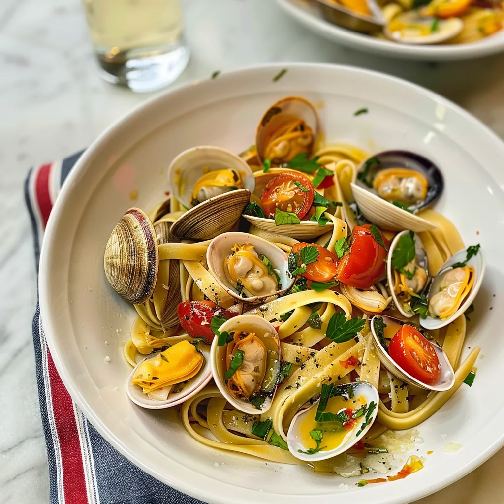 Linguine aux palourdes citron et persil fondant