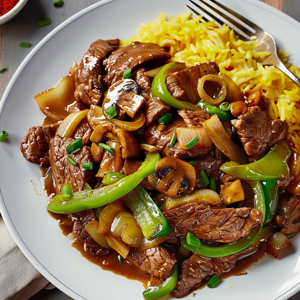 Bœuf sauté avec légumes gourmands et colorés