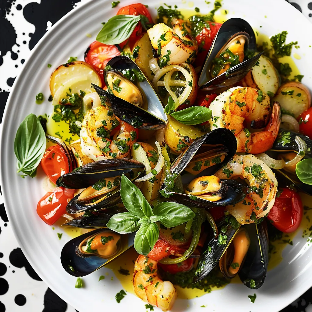 Grillés fruits mer salsa