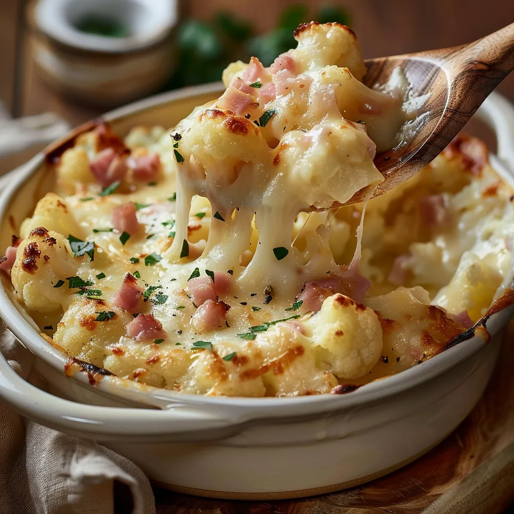 Délicieux chou-fleur fondant avec fromage