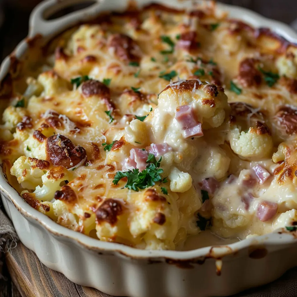 Gratin maison chou-fleur fromage coulant