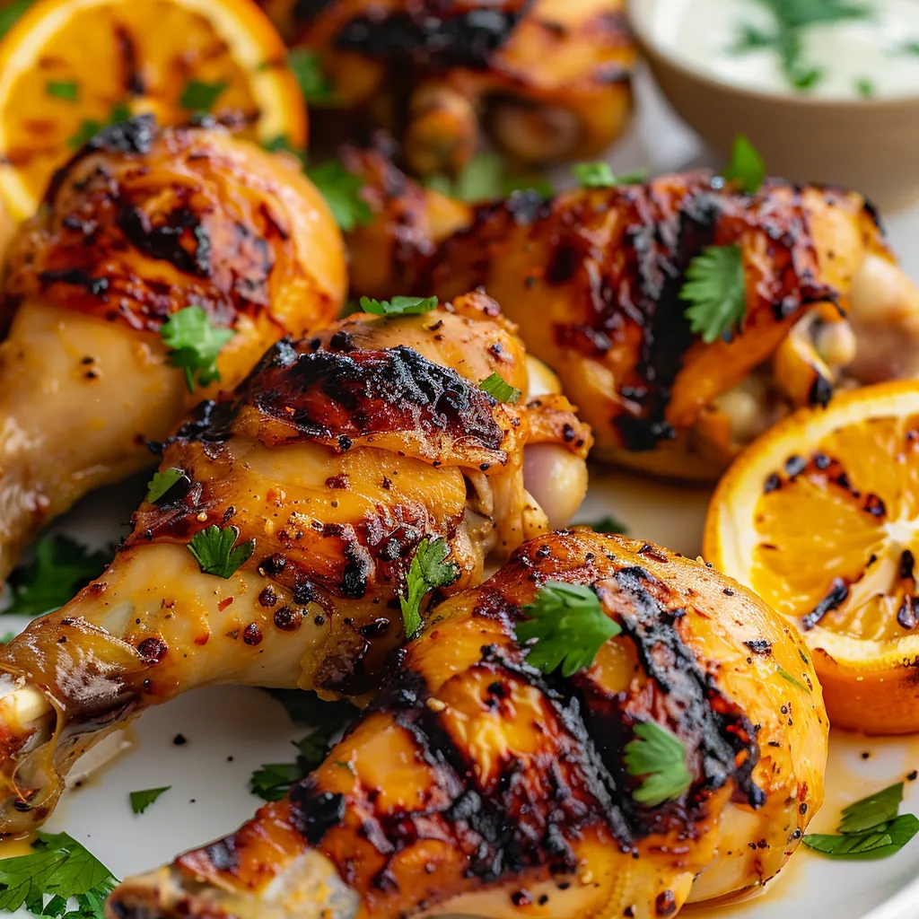 Pilons de poulet marinés orange bière