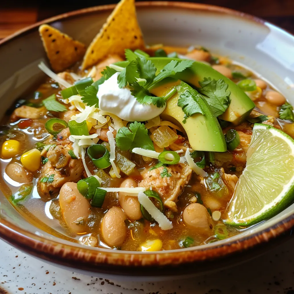 Chili blanc crémeux prêt à servir à l'autocuiseur