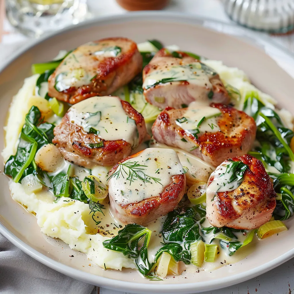 Médaillons de porc aux légumes savoureux