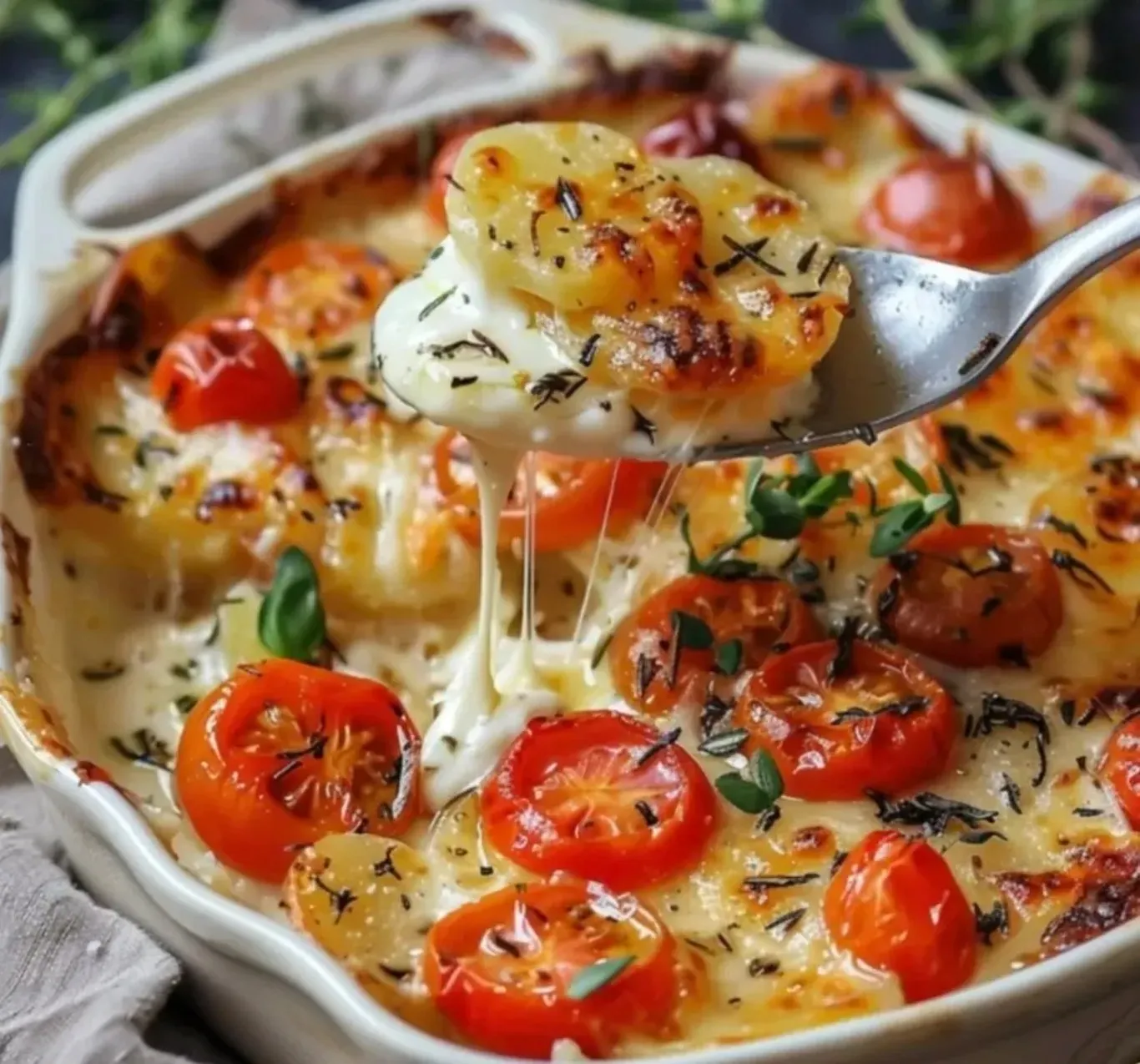 Pommes tomates fromage gratin