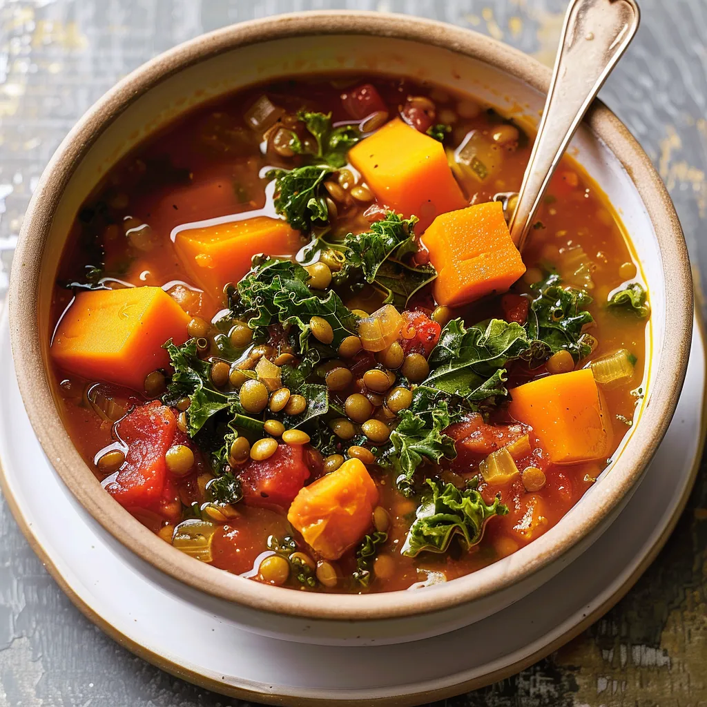 Lentilles et chou kale savoureux