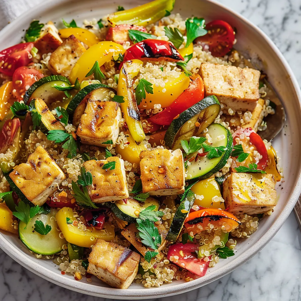 Légumes grillés tofu quinoa