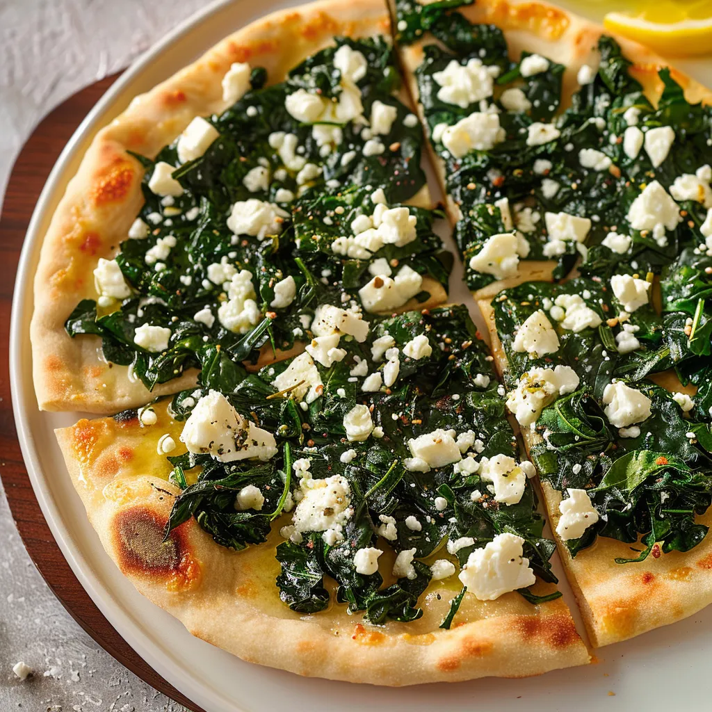 Pizza épinards feta maison gourmande