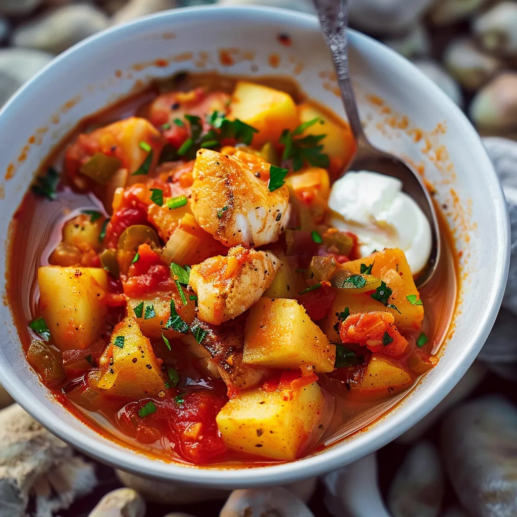 Merlu délicat avec pommes