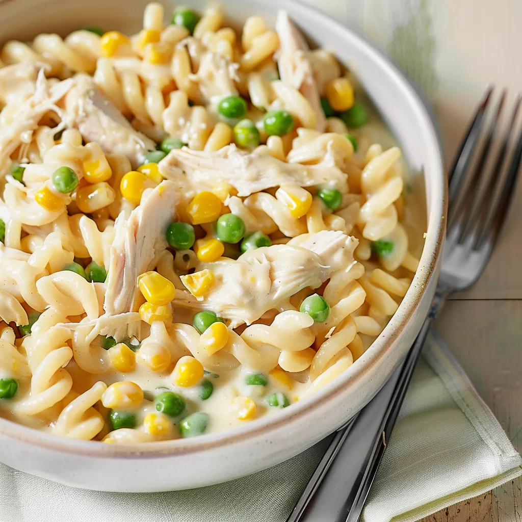 Poulet crémeux aux pâtes