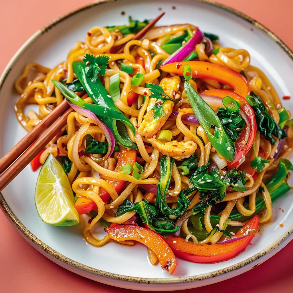 Nouilles sautées et légumes façon asiatique