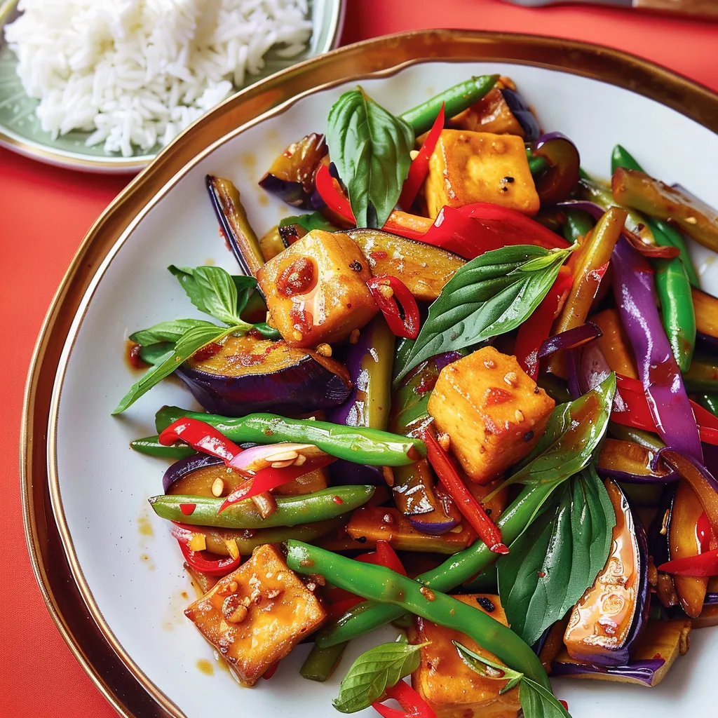 Tofu croustillant avec légumes