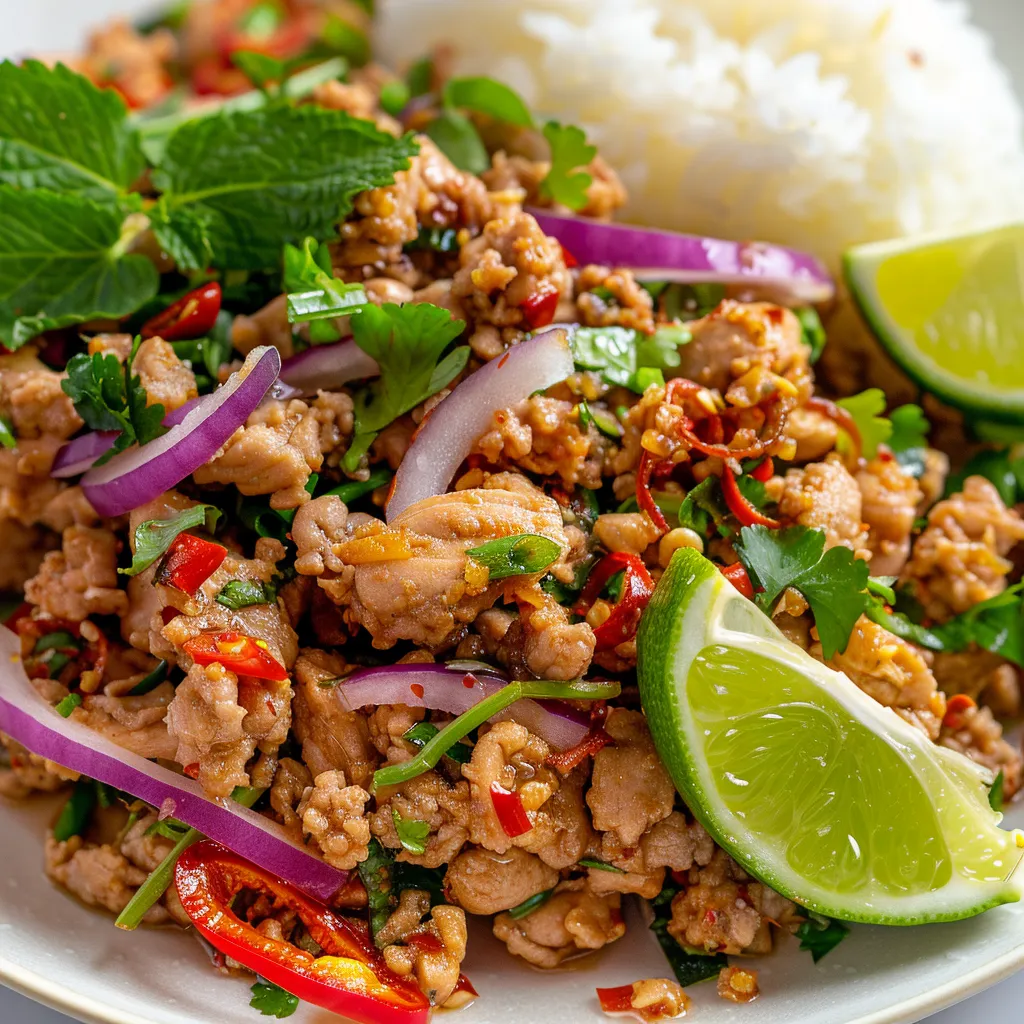 Larb au poulet et citronnelle