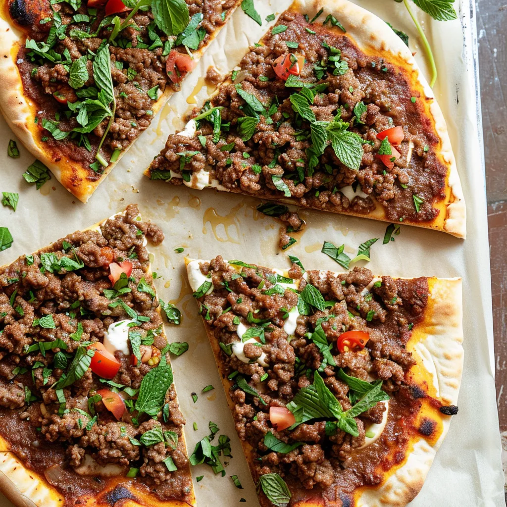 Pizza viande hachée maison façon lahmajoun