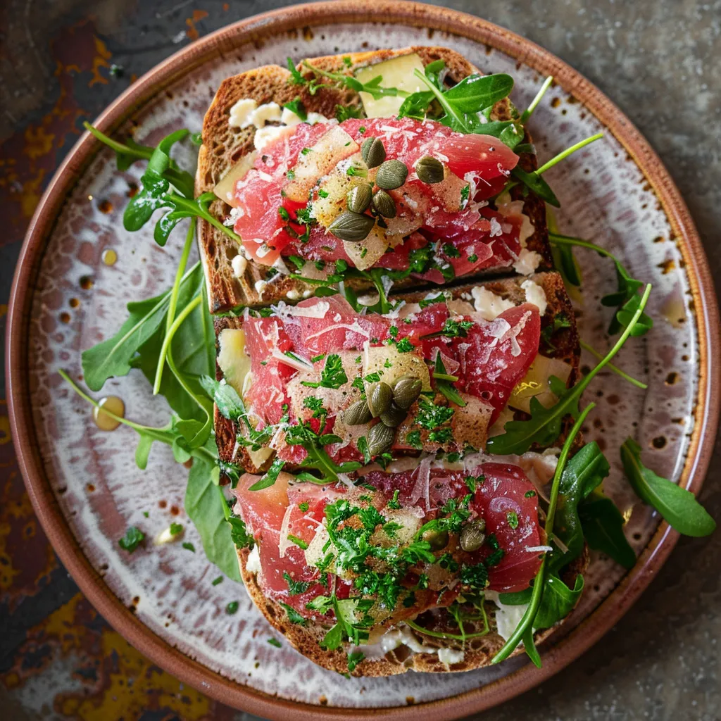 Tartines gourmandes au thon et fromage filant