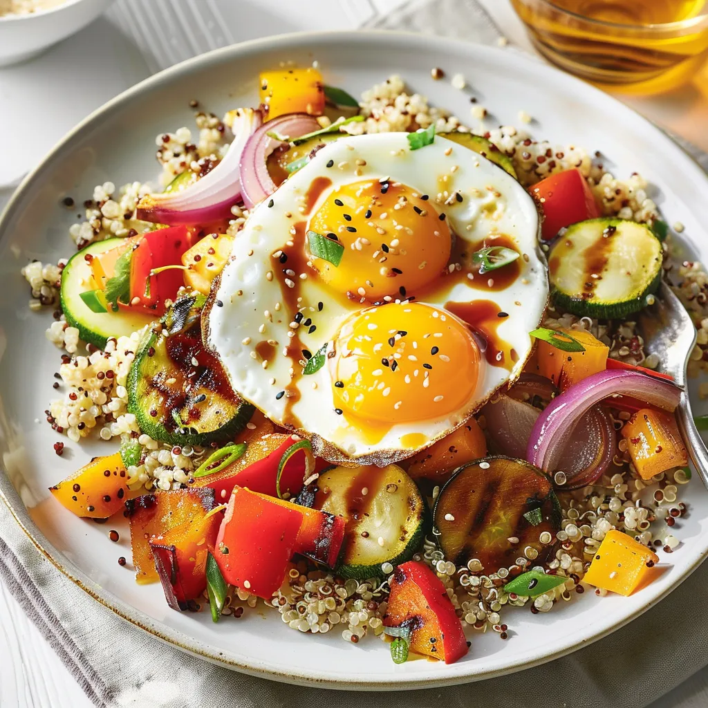 Légumes sésame œufs savoureux