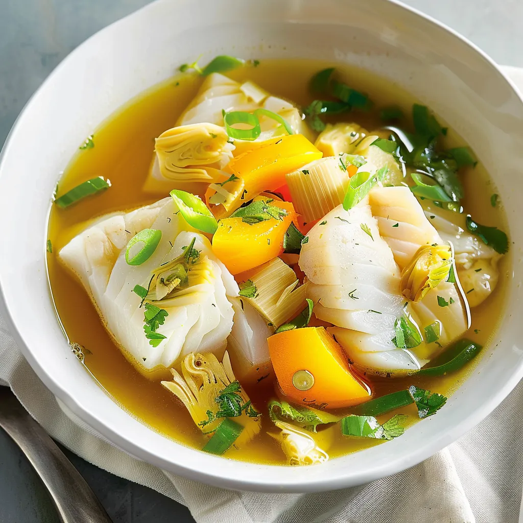 Morue pochée légumes oseille