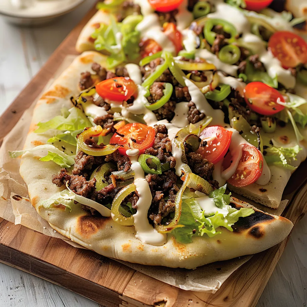 Sandwich bœuf sur pain naan goûteux