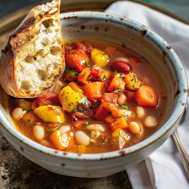 Un velouté de légumes jaunes dans un bol en céramique.