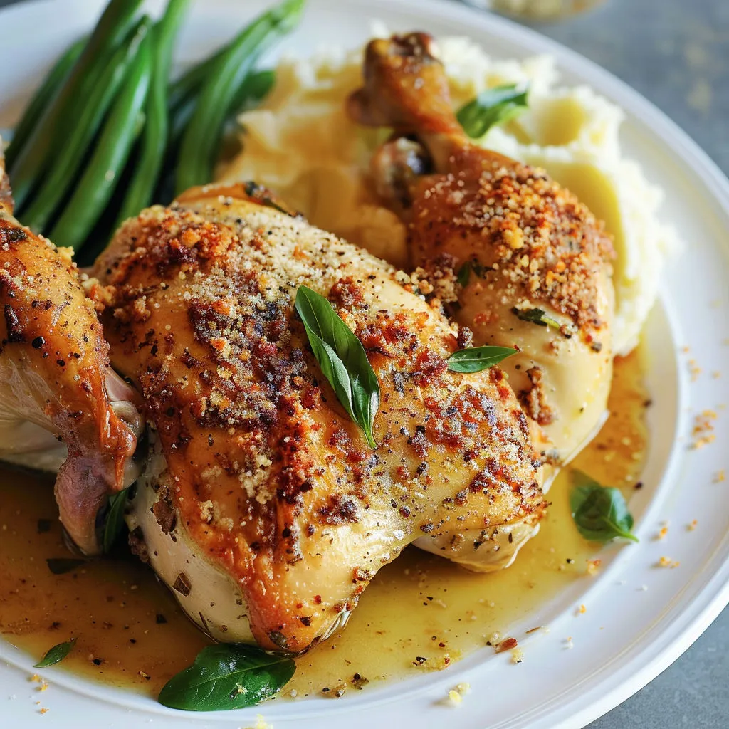 Filet de poulet grillé servi avec légumes verts et pommes de terre.