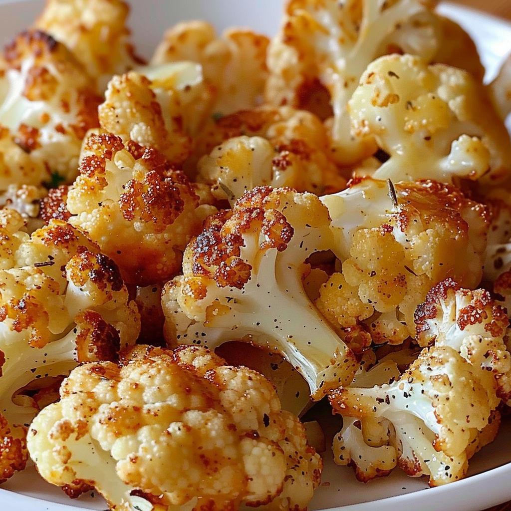 Chou-fleur croquant dans un plat prêt à servir.