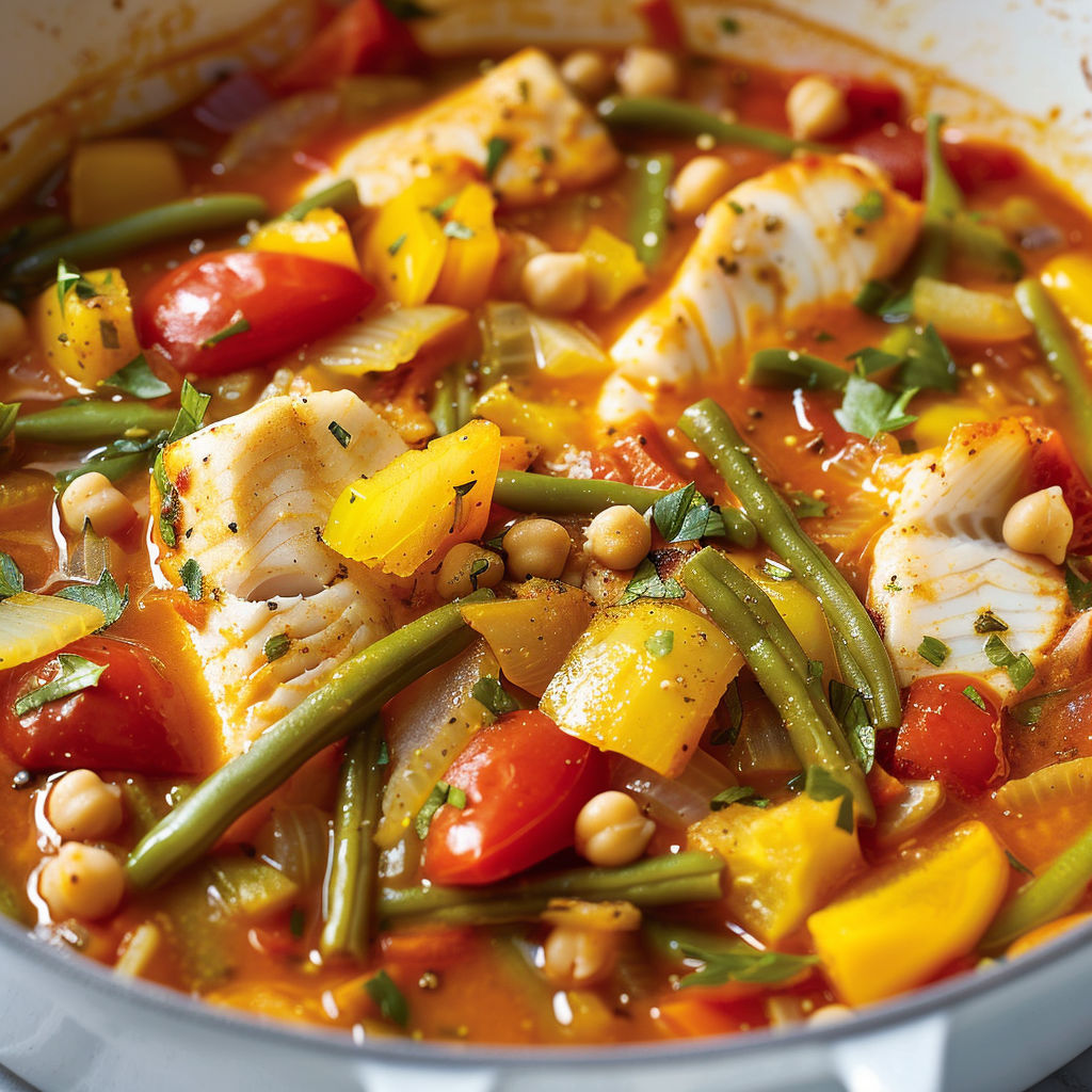 Un plat de poisson et de légumes dans un bol.