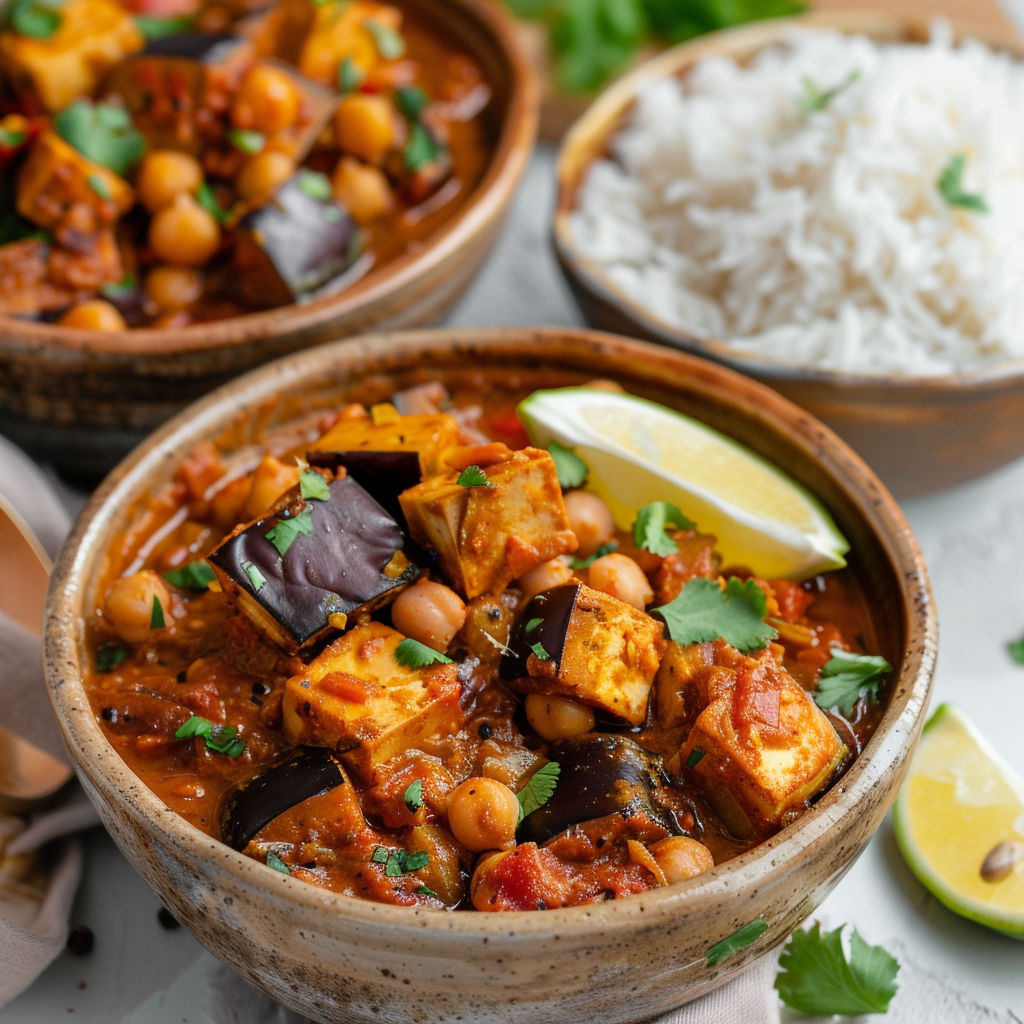 Une soupe de légumes et légumineuses dans des casseroles colorées.
