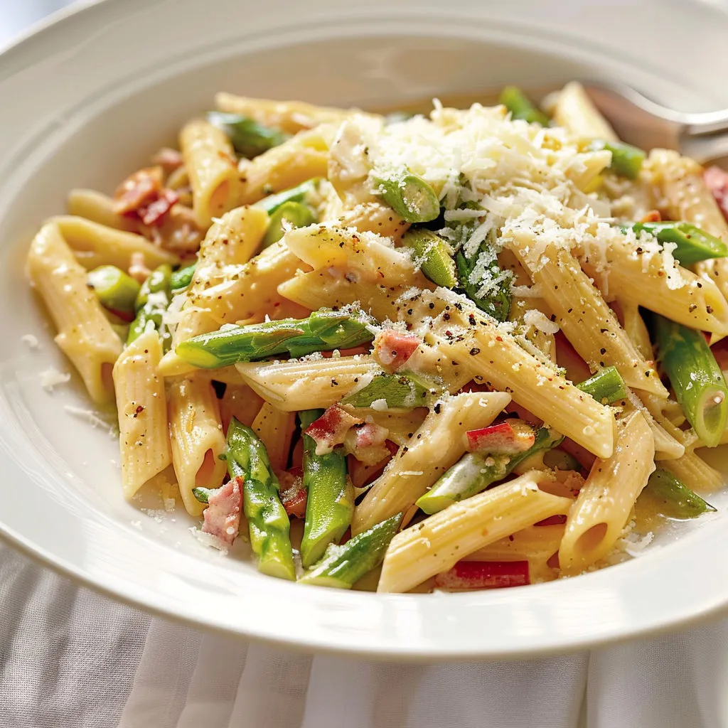 Spaghetti aux légumes verts et herbes fraîches.