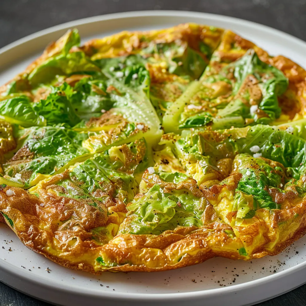 Une pizza faite maison garnie de légumes verts et d’herbes fraîches.