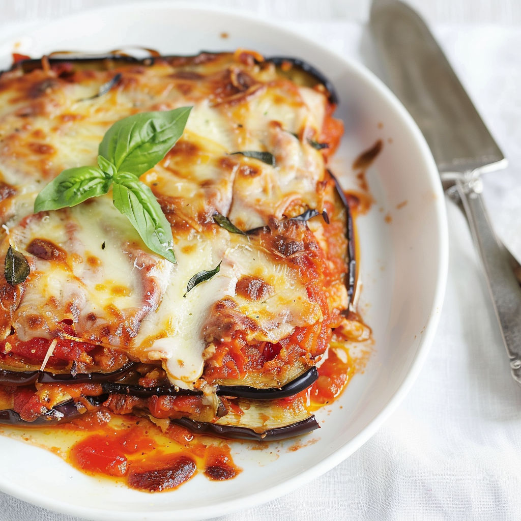 Pizza maison aux légumes et herbes fraîches présentée sur une planche.