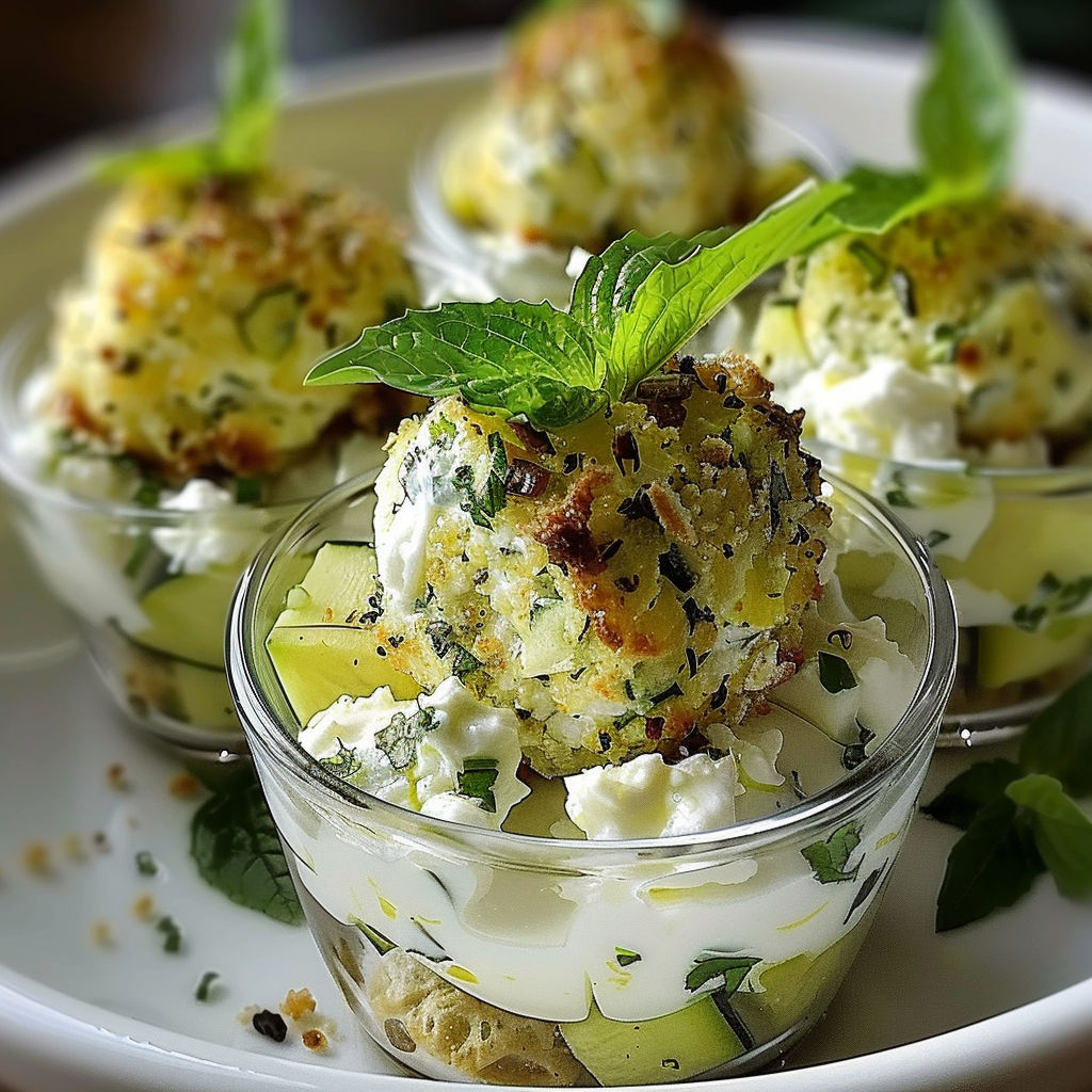 Courgettes fondantes et feta au curry menthe.
