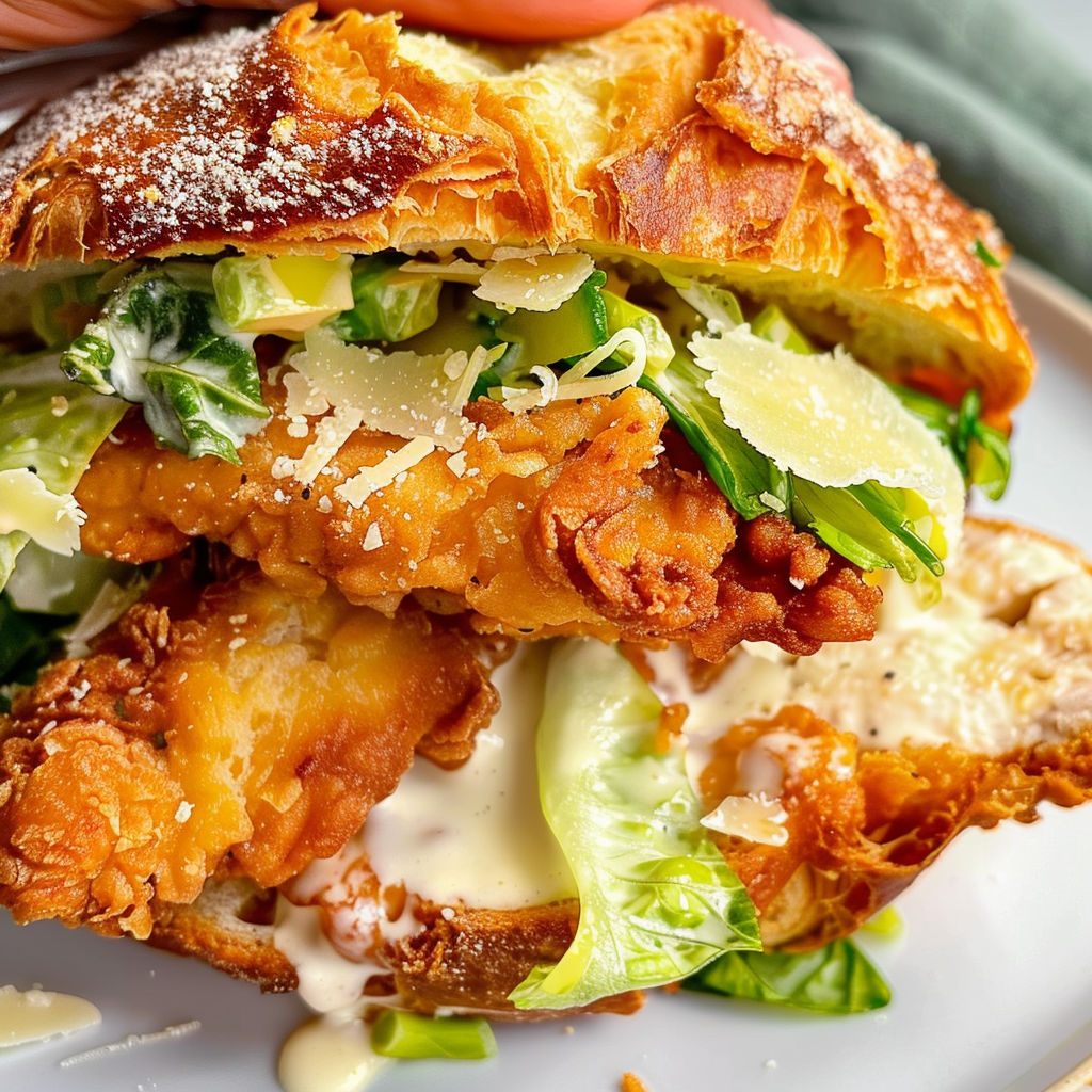 Un sandwich au poulet bien garni, prêt à croquer.