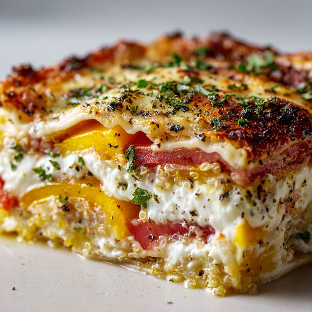 Dessert citronné avec fromage et tomates, quelques herbes, sur une belle table blanche.
