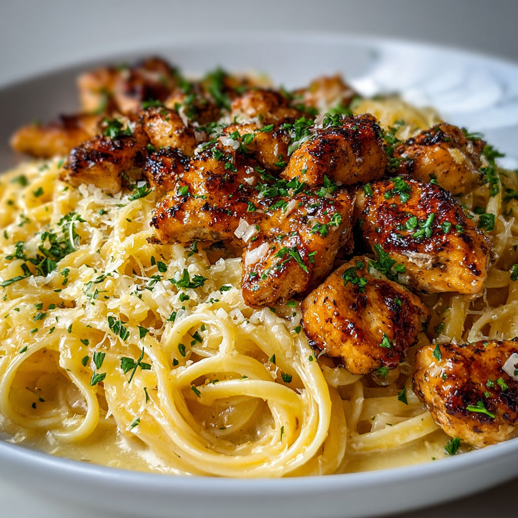 Un plat de spaghetti avec des crevettes et des oignons, tout simple et gourmand.