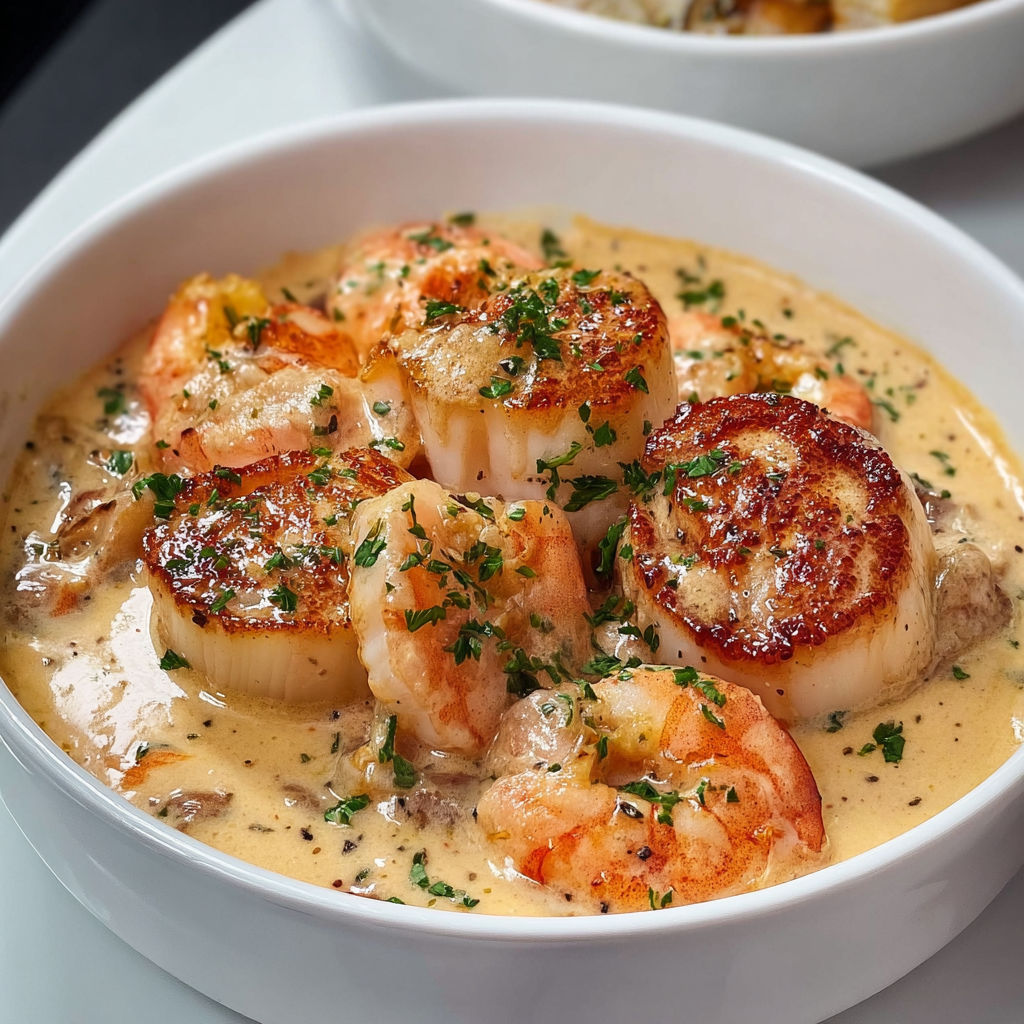 Une cassolette crémeuse pleine de fruits de mer et de saveurs iodées.