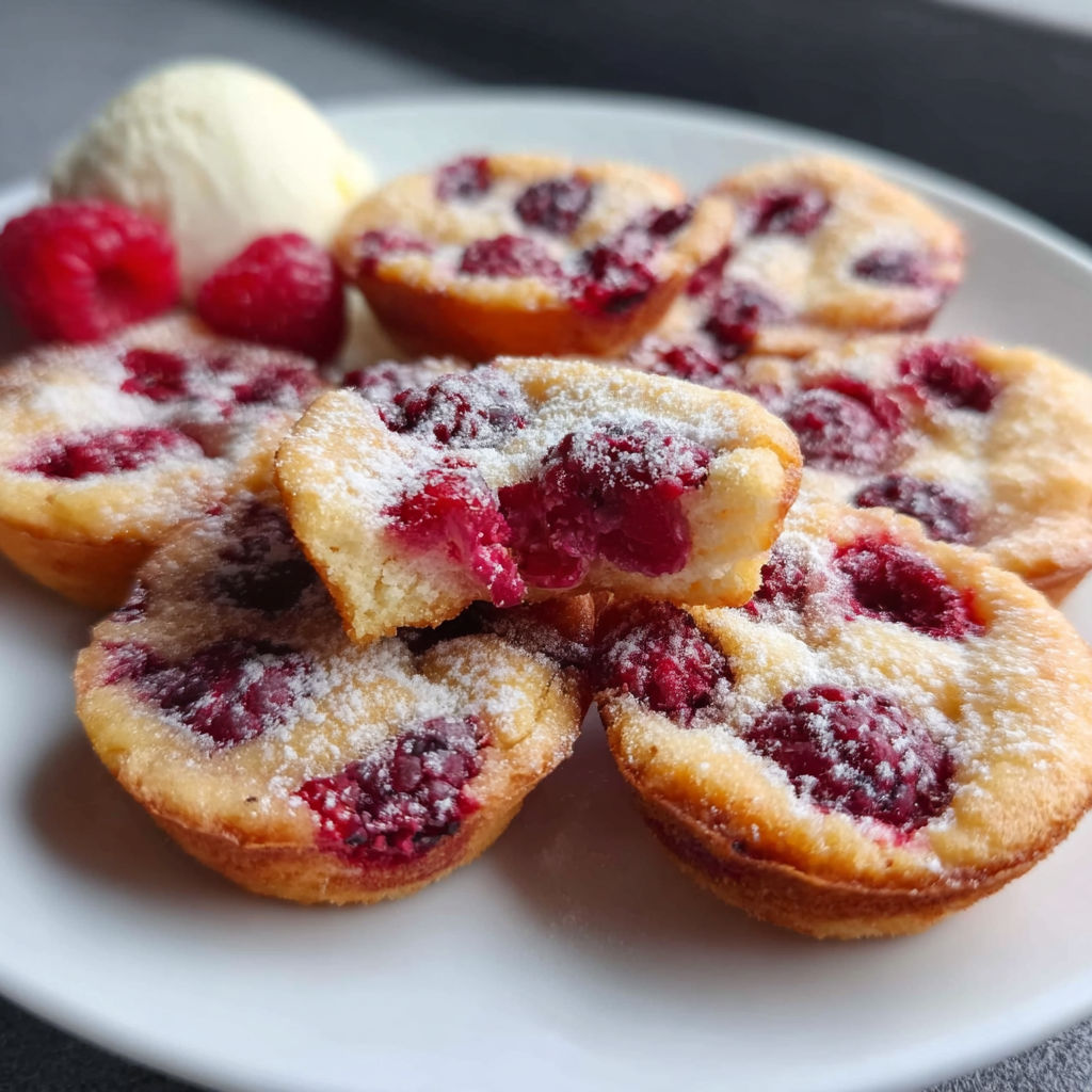 Une petite tartelette garnie de framboises fraîches, posée sur un plat élégant.