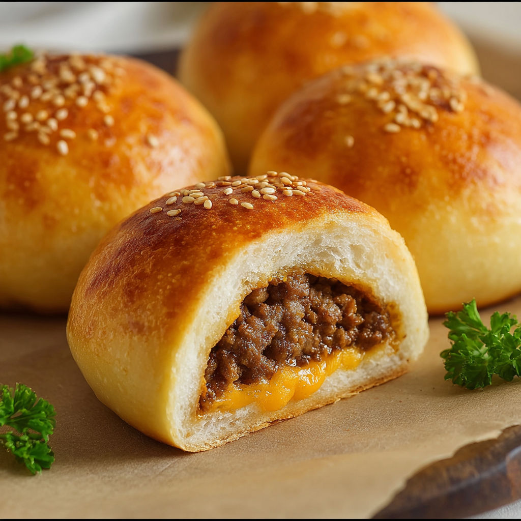 Pain Moelleux rempli de Viande et Fromage, parfait pour les gourmands.