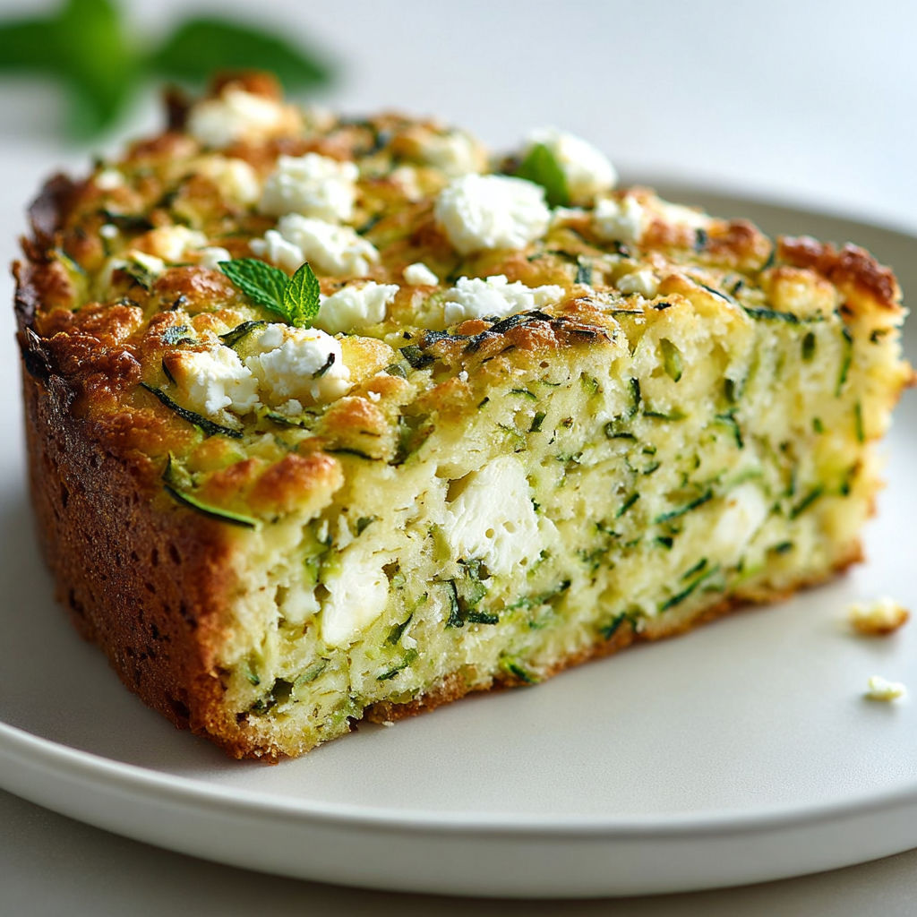 Une tourte aux herbes, fromages et légumes verts posée sur un joli plateau.