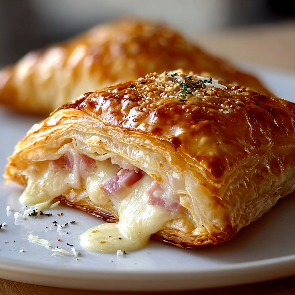 Une tarte salée au fromage et herbes sur le point d’être servie.