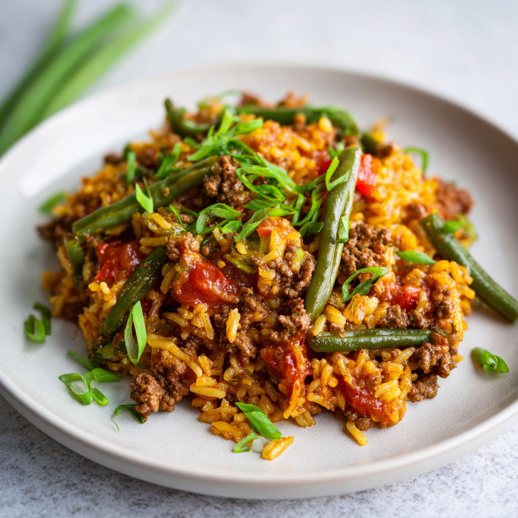 Un plat de riz accompagné de légumes verts et d’épinards.