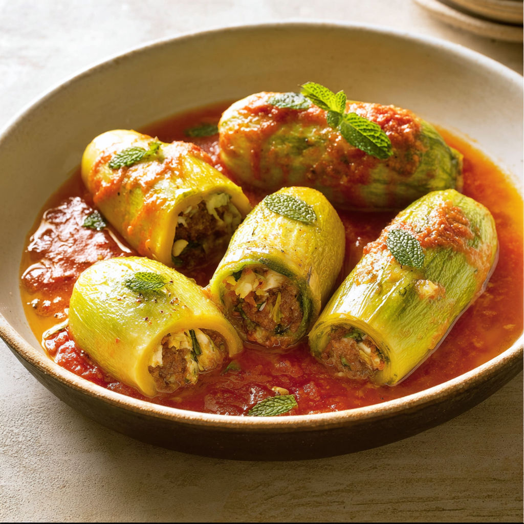 Courgettes farcies à la libanaise