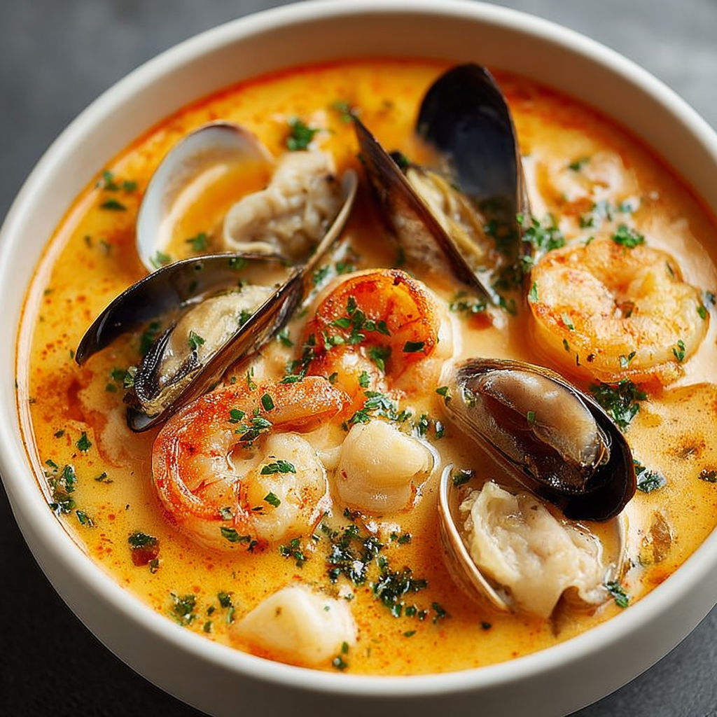 Un bol garni de fruits de mer, crustacés et légumes, le tout super gourmand.