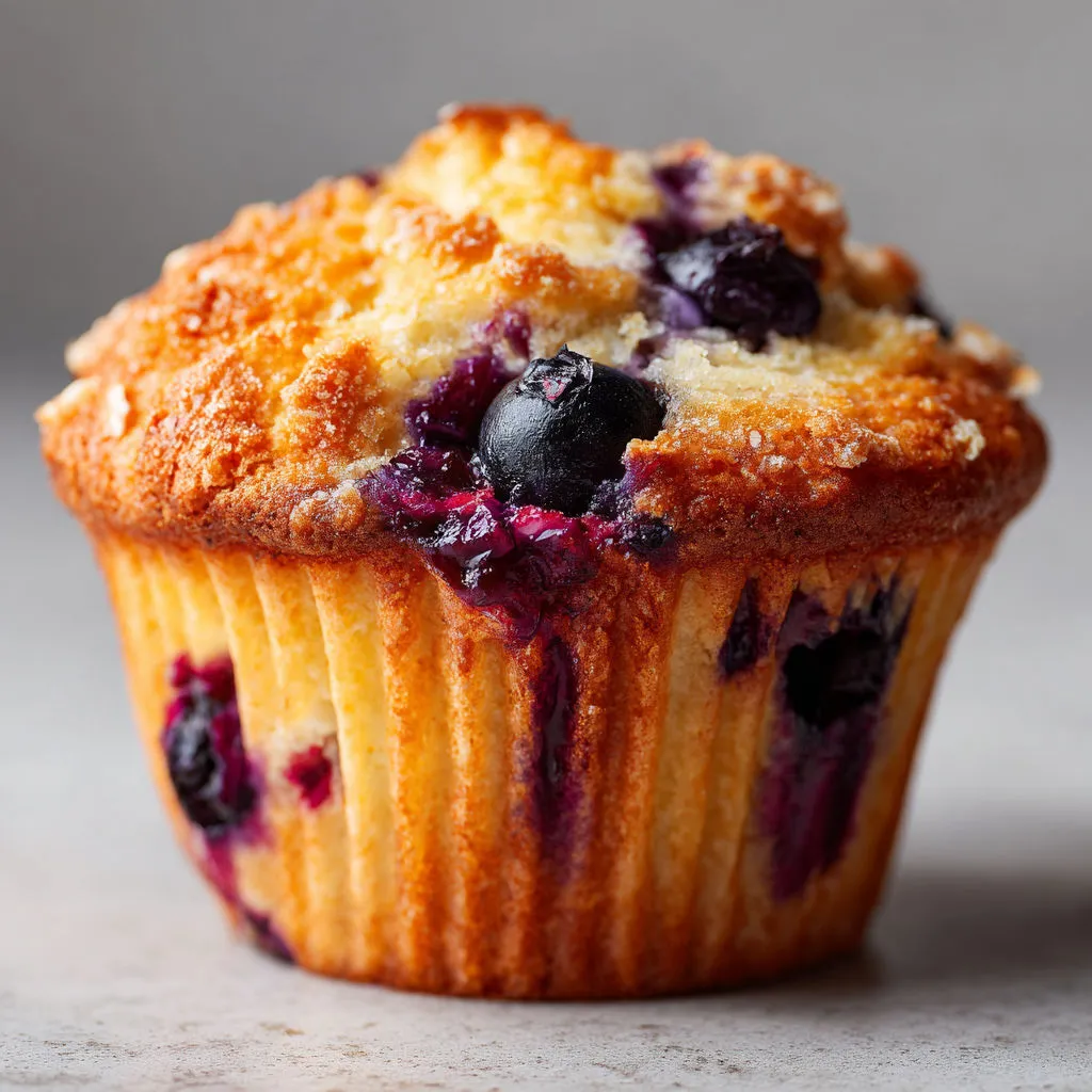 Un muffin moelleux à la myrtille.