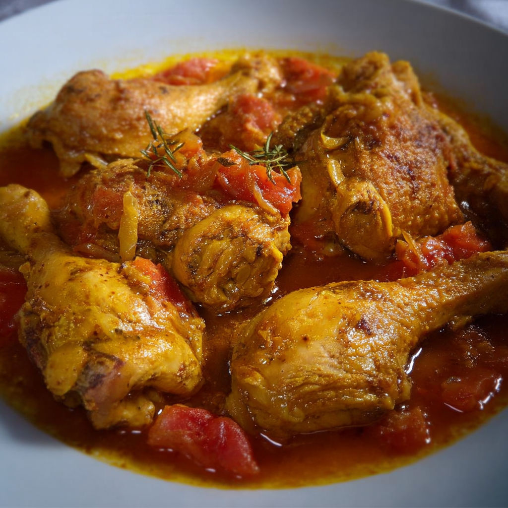 Un plat de poulet grillé avec tomates et herbes fraîches.