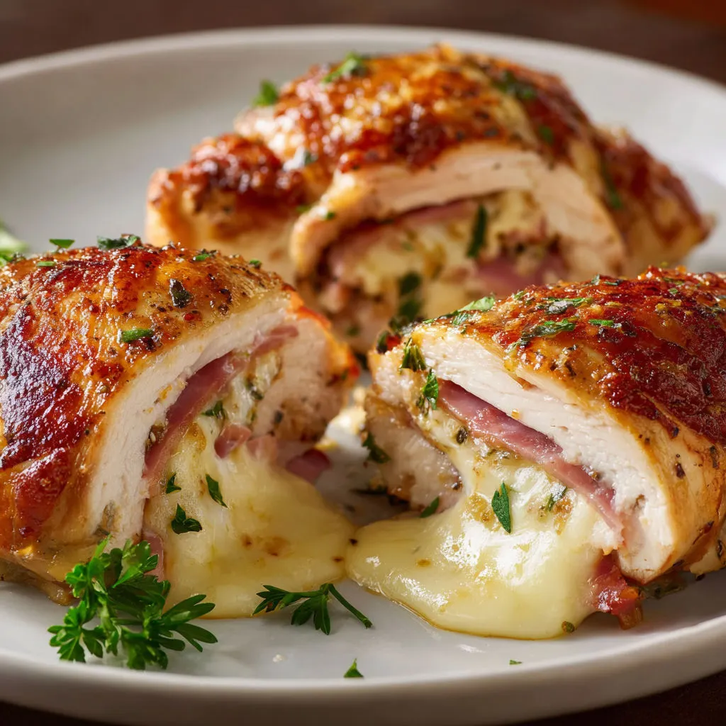 Escalopes de poulet fondantes farcies jambon fromage
