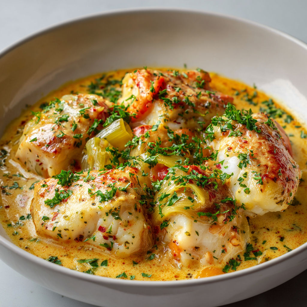 Poisson grillé accompagné de légumes verts et d’herbes fraîches.