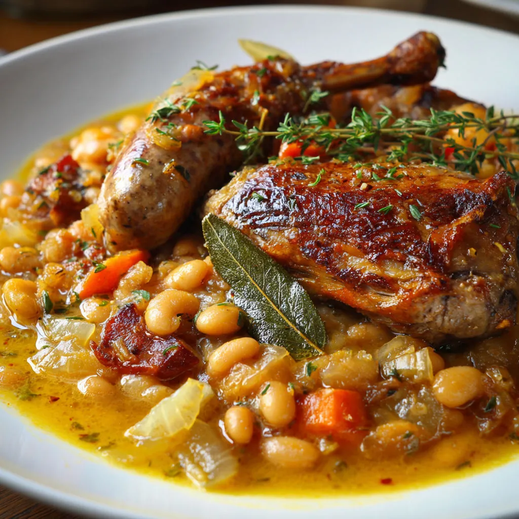 Gros plat convivial du Sud-Ouest garni de haricots carottes et oignons, parfaitement gratiné.