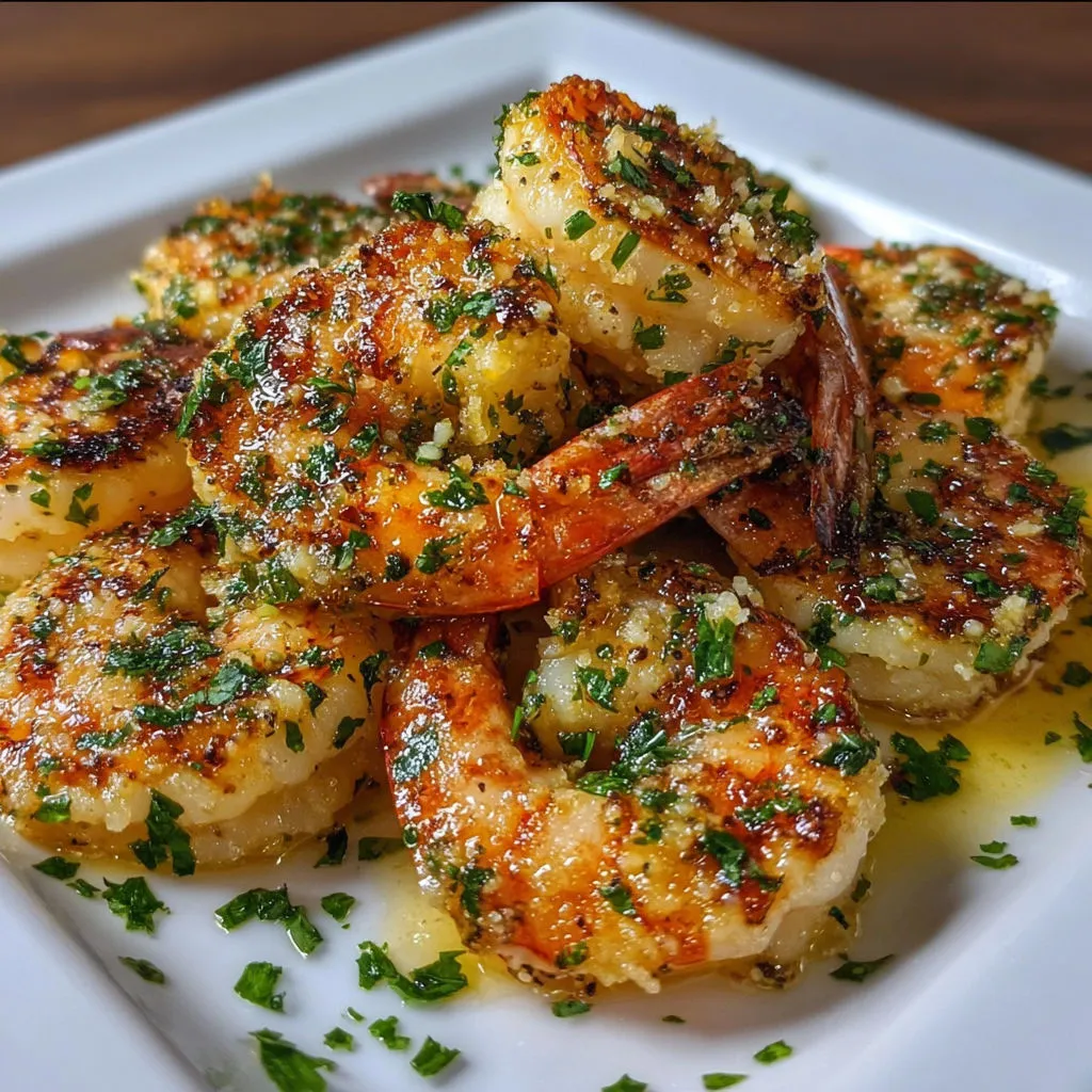 Crevettes rôties à l’ail et au fromage