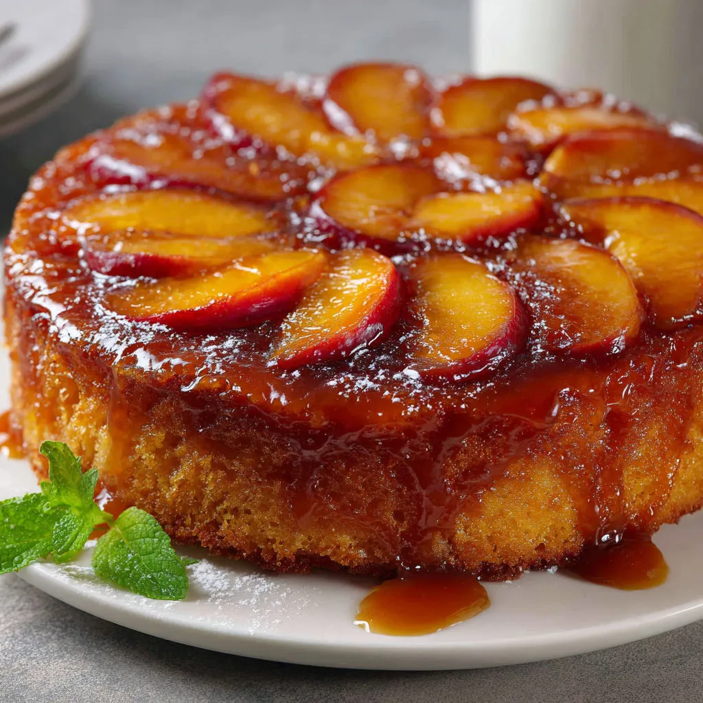 Une tarte pleine de fruits, avec un filet de miel et de menthe fraîche sur un joli plateau.